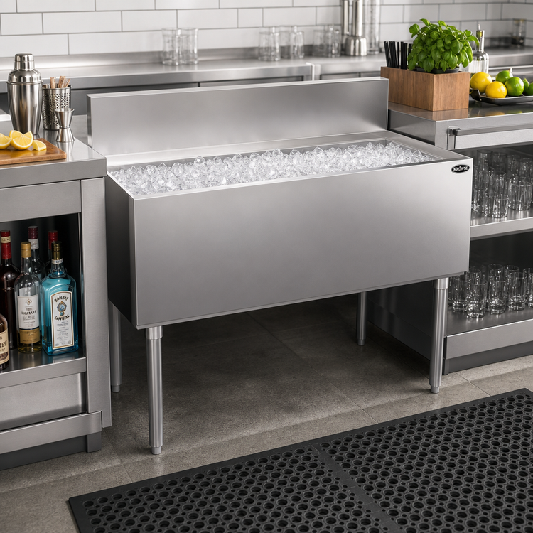 Product image #2 for Krowne Royal Series 42-Inch Stainless Steel Underbar Ice Bin/Cocktail Unit, 129 lb Ice Capacity, 12-Inch Deep Liner