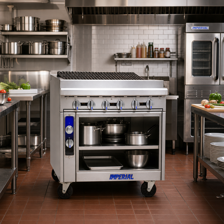 Product image #2 for Imperial Spec Series 36-Inch Heavy Duty Gas Charbroiler Range with Open Cabinet Base