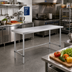 Thumbnail image #2 for Sapphire 72-Inch x 14-Inch 18 Gauge 430 Stainless Steel Flat Top Work Table with Open Base and Beveled Square Edge