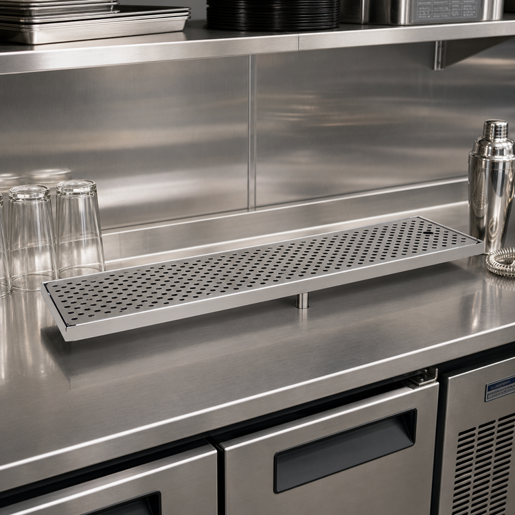 Product image #2 for Glastender Surface Mount Stainless Steel Drain Pan, 32 x 8 Inch
