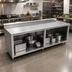 Thumbnail image #2 for John Boos 144-Inch Stainless Steel Work Table with Open Front Cabinet Base and 5-Inch Backsplash