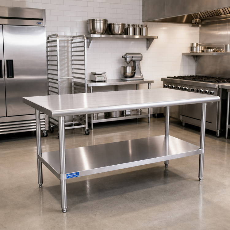 Product image #2 for Sapphire Manufacturing 84-Inch x 36-Inch Stainless Steel Work Table with Adjustable Undershelf