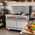 Thumbnail image #2 for American Range 48-Inch Gas Restaurant Range with 12-Inch Left Griddle, 6 Open Burners, and 2 Space Saver Ovens