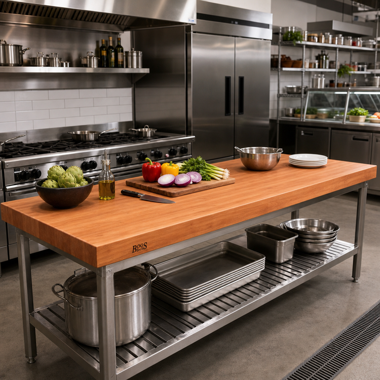 Product image #2 for Boos Block Ultra Premium American Cherry Edge Grain Kitchen Countertop, 108 x 38 x 3 Inch, Oil Finish