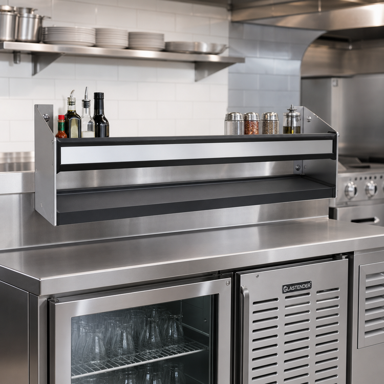 Product image #2 for Glastender 23-Inch Single Stainless Steel Speed Rail with Open Step-and-Rail Design