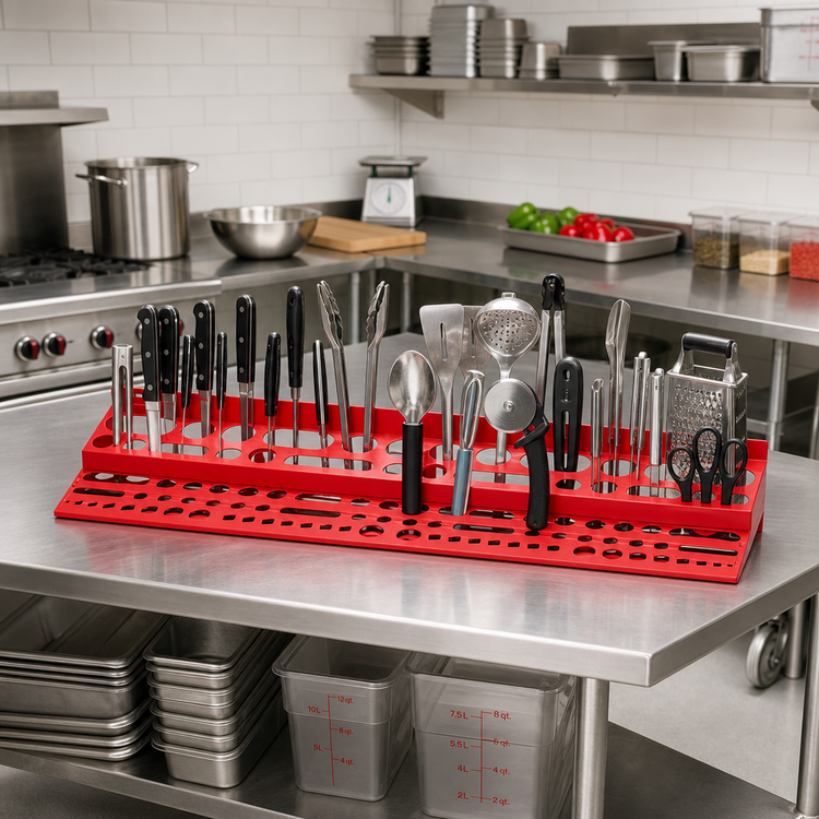 Product image #2 for Quantum 96-Item Red Tool Rack, 24-1/8 x 6 x 2-3/4 Inches