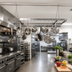 Thumbnail image #3 for 60-Inch Ceiling-Hung Triple-Bar Stainless Steel Pot Rack with 18 Double Hooks