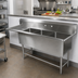 Thumbnail image #2 for John Boos Pro-Bowl 3-Compartment Sink with 30-Inch Left Drainboard, 20 x 20 x 12-Inch Bowls, 16-Gauge Stainless Steel