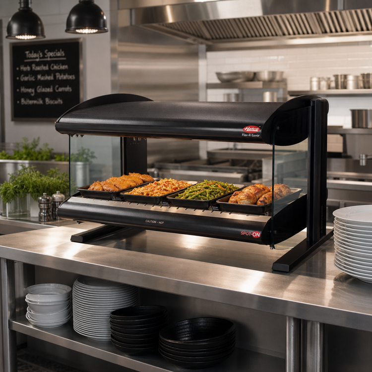 Product image #2 for Hatco Spot On 40-Inch Horizontal Countertop Heated Zone Merchandiser, Single Shelf, 4 Zones, 120V