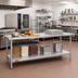 Thumbnail image #2 for Duke 120-Inch x 24-Inch Stainless Steel Commercial Work Table with Galvanized Undershelf
