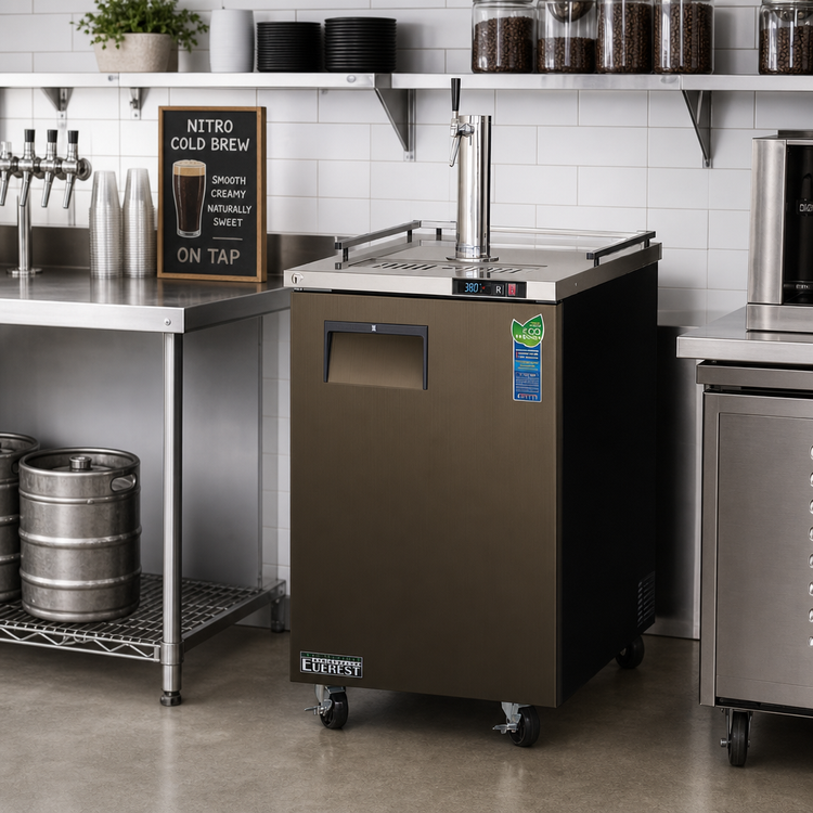 Product image #2 for Everest Refrigeration ECF1 Nitro Cold Brew Coffee Dispenser, 1-Section, 23-1/2 Inch Wide, 8 Cu. Ft., Rear-Mounted Self-Contained Refrigeration