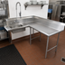 Thumbnail image #2 for Klinger's Trading DTS-3084L Corner Soiled Dishtable with 20
