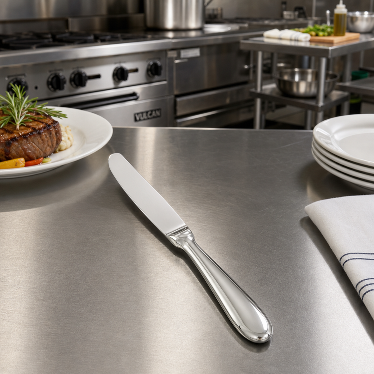 Product image #3 for Stanford 9-5/8 Inch Hollow-Handle Extra Heavy Weight Table Knife, 18/8 Stainless Steel, Mirror Finish