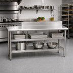 Thumbnail image #2 for Eagle Group 24108SADJUS-18/4 Adjustable Work Table Undershelf, 108 x 24 Inch, 18/430 Stainless Steel