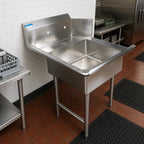 Thumbnail image #2 for BK Resources BKSDT-48-L-SS 48-Inch Left-Side Straight Soiled Dish Table, 18-Gauge 304 Stainless Steel, 10-Inch Backsplash