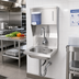 Thumbnail image #2 for 16-3/16-Inch Wall-Mounted Stainless Steel Hand Sink with Electronic Gooseneck Faucet, Soap & Towel Dispenser, and P-Trap