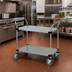 Thumbnail image #2 for Quantum 42 Inch x 24 Inch 2-Shelf 304 Stainless Steel Bus Cart with Solid Shelves
