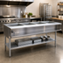 Thumbnail image #2 for Eagle Group 4-Opening Liquid Propane Water Bath Hot Food Table with Open Base and Undershelf, 63-1/2 Inch Wide