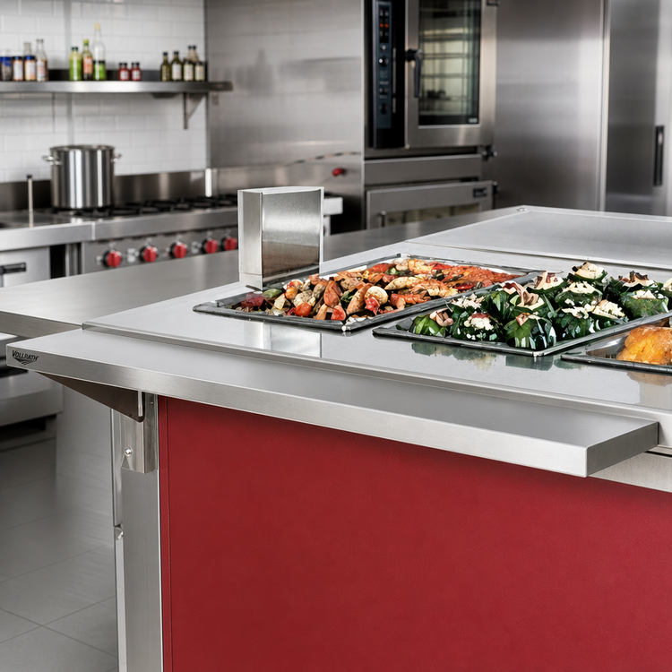 Product image #2 for Vollrath 4-Series Signature Server Stainless Steel Countertop Plate Rest, Operator Side, 28 x 7 Inches