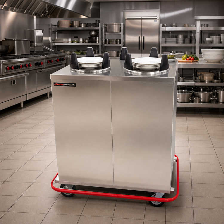 Product image #2 for Carter-Hoffmann Enclosed Heated Plate Dispenser Cart for 12-Inch Plates, 4-Silo