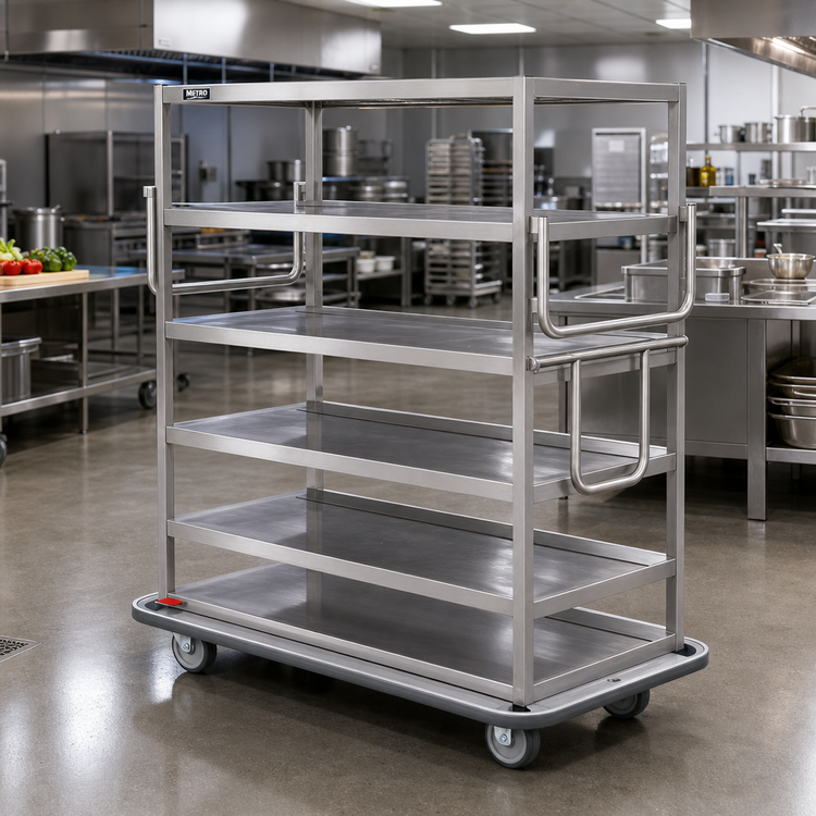 Product image #2 for Metro All-Welded Stainless Steel Queen Mary Cart with 6 Flat Shelves
