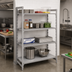 Thumbnail image #3 for Cambro Camshelving Premium 60 x 18 x 84 Inch 4-Shelf Stationary Starter Polymer Shelving Unit, 3 Vented and 1 Solid