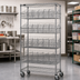 Thumbnail image #2 for Quantum Post Basket Cart, 36 x 24 x 80 Inches, Chrome Plated, 1,200 lb. Capacity