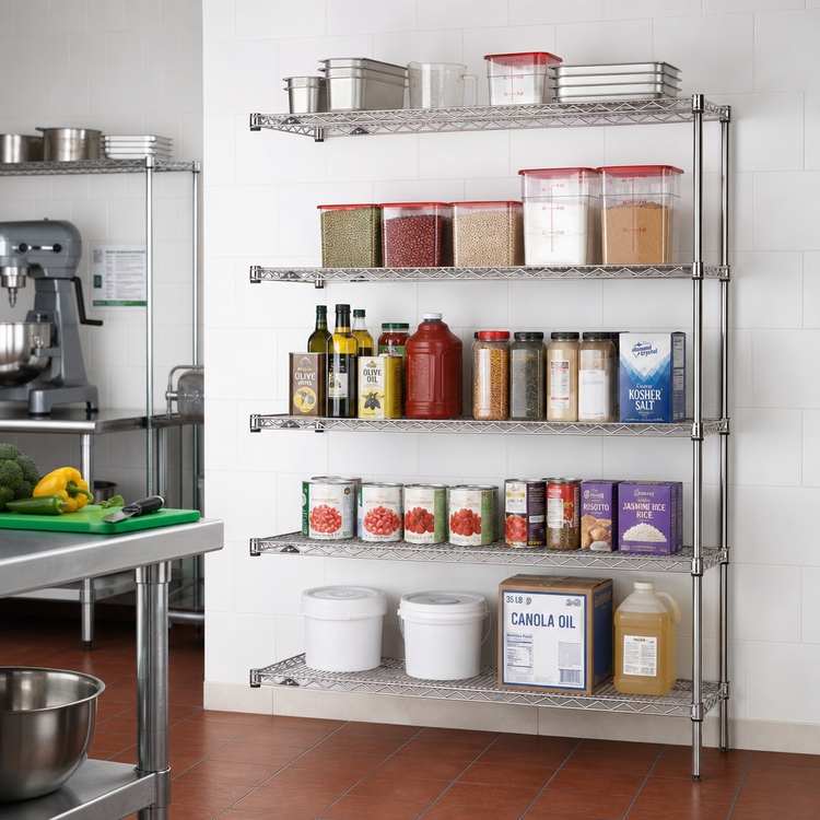 Product image #2 for Metro Super Erecta 5-Shelf Add-On Wire Shelving Unit, 48W x 18D x 74H, Brite Finish