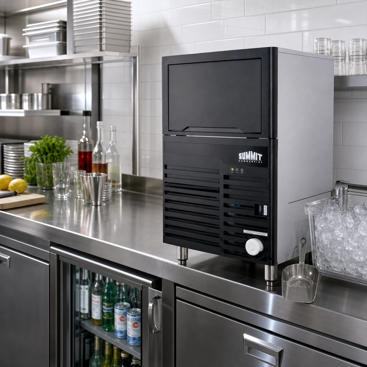 Product image #3 for Summit Commercial BIM100 Countertop Dice Ice Machine with 100 lb/Day Production and 27 lb Storage