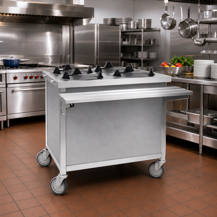 Product image #2 for Director's Choice DCS-PUD-4TH Mobile Heated Dish Dispenser with 4 Tubes