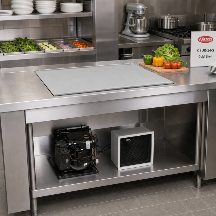 Product image #2 for Hatco CSUR-24-S 24 x 24 Inch Undermount Remote Cold Shelf, Aluminum Hardcoat