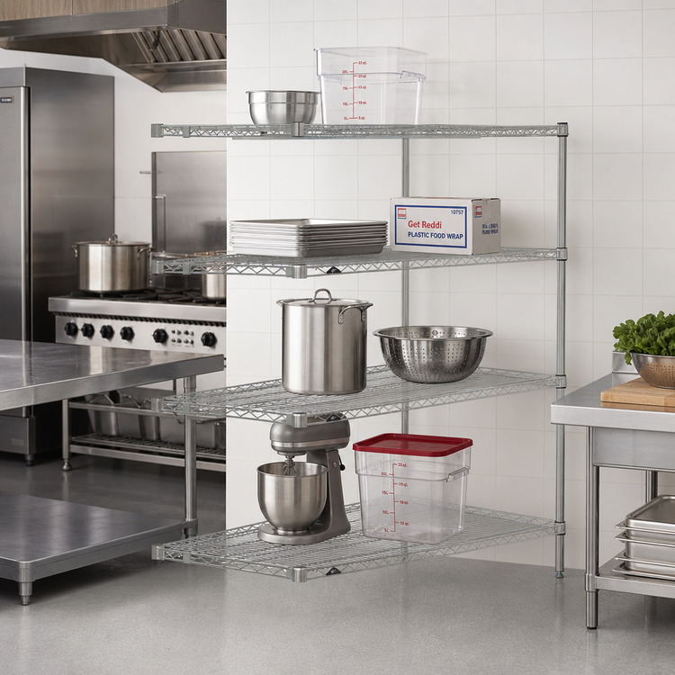 Product image #2 for Metro Super Erecta Brite Add-On Wire Shelving Unit, 48"W x 24"D x 63"H, 4 Shelves