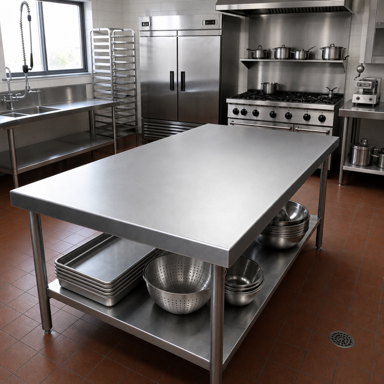 Product image #2 for John Boos 84-Inch x 48-Inch Flat Stainless Steel Countertop, No Backsplash, 1-1/2-Inch Thick