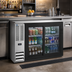Thumbnail image #2 for Beverage-Air 48-Inch Two-Section Pass-Thru Back Bar Refrigerator with 4 Sliding Glass Doors and Stainless Steel Top