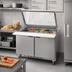 Thumbnail image #3 for Beverage-Air Two-Section Mega Top Sandwich Prep Table with See-Thru Lids, 48-Inch, 2-Door, 18-Pan, Self-Contained Refrigerated Counter