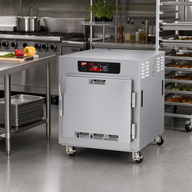 Product image #2 for Metro C5 8 Series Mobile Undercounter Heated Holding Cabinet with Solid Door and Lip Load Slides, 5 Full-Size Sheet Pan Capacity