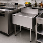 Thumbnail image #3 for Perlick Corporation Top Shelf TS24DB 24-Inch Freestanding Stainless Steel Underbar Drainboard with 6-Inch Backsplash