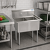 Thumbnail image #2 for BK Resources Two-Compartment Stainless Steel Commercial Sink with 9