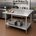 Thumbnail image #2 for Advance Tabco 48 x 36-Inch 304 Stainless Steel Work Table with 1-1/2-Inch Backsplash and Adjustable Undershelf