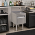 Thumbnail image #2 for Glastender DBHA-12 12-Inch Wide Stainless Steel Underbar Drainboard Half Cabinet with Locking Door