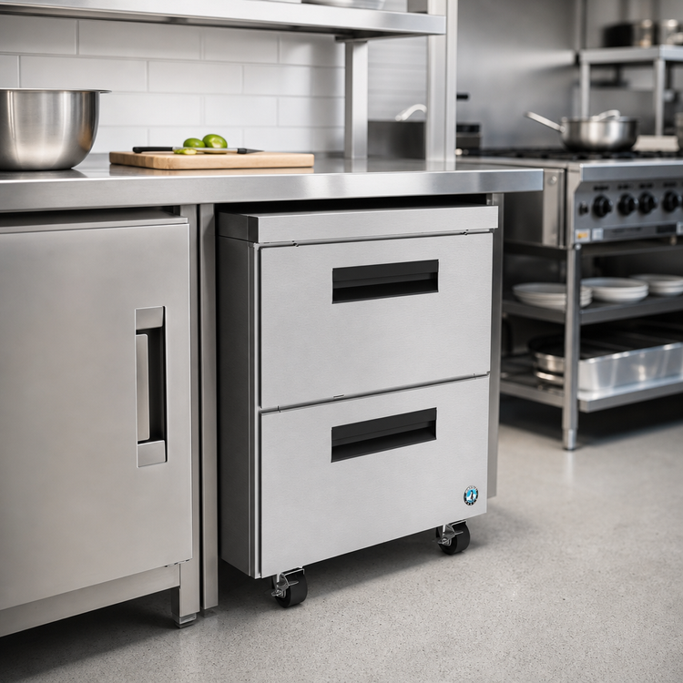 Product image #2 for Hoshizaki Steelheart 27-Inch One-Section Low Profile Undercounter Refrigerator with Two Drawers