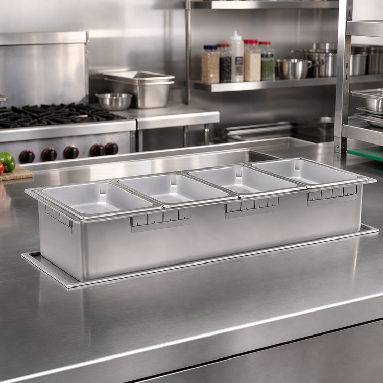 Product image #2 for Hatco HWB-FULD Drop-In Rectangular Heated Well with Drain, Full-Size Pan, Non-Insulated