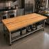 Thumbnail image #2 for John Boos Appalachian Red Oak Blended Rails Edge-Grain Island Countertop, 108