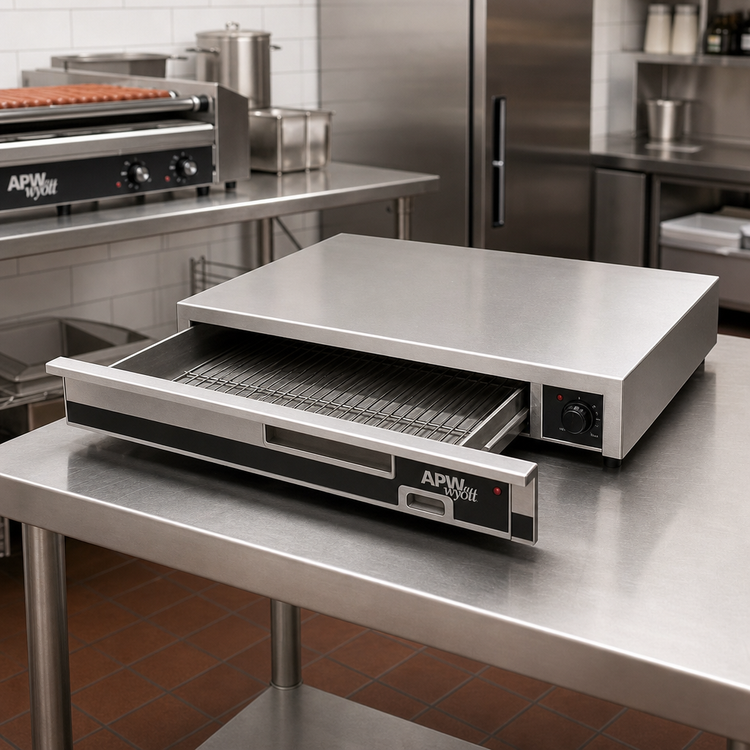 Product image #2 for APW Wyott X*PERT SPTU-50N Stainless Steel Heat & Hold Thermo Drawer for 50-Size Roller Grills
