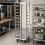 Thumbnail image #2 for Dinex DXP630 30-Pan Aluminum Angle Pan Rack, 2-Inch Spacing, Open-Side End-Loading, for 18 x 26-Inch Trays