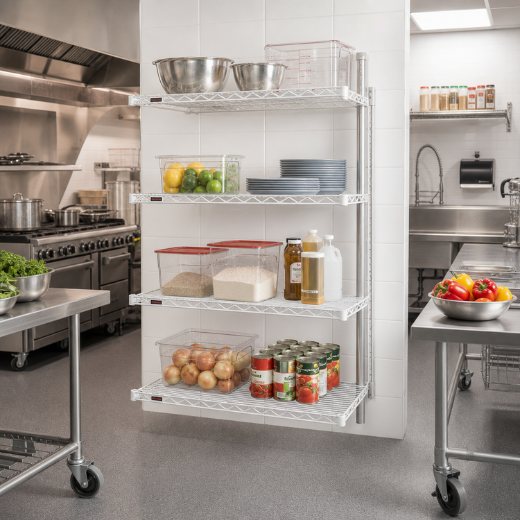 Product image #2 for EagleGard 4-Tier Add-On Wire Shelving Unit, 36 x 24 x 63 Inches, EAGLEgard Hybrid Epoxy Finish