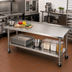 Thumbnail image #2 for Advance Tabco 72-Inch x 30-Inch Stainless Steel Mobile Equipment Stand with Adjustable Undershelf and Casters