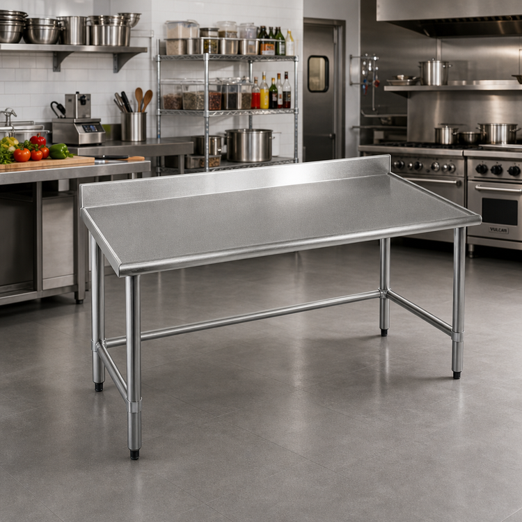 Product image #2 for Spec-Master Marine Series 60-Inch x 36-Inch Stainless Steel Work Table with 4-1/2-Inch Backsplash