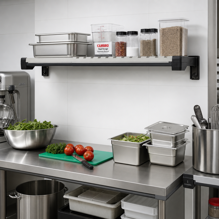 Product image #2 for Cambro Camshelving Elevation Series 18" x 30" Wall-Mounted Vented Shelf Kit