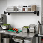 Thumbnail image #2 for Cambro Camshelving® Elevation EWSSK1830V580 Wall-Mounted Vented Shelf Kit, 18 x 30 in, Brushed Graphite, 250 lb Capacity